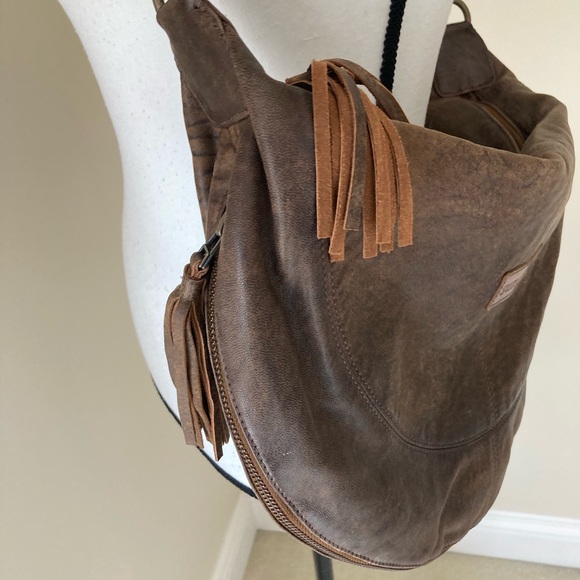 Sundance Brown Leather Saddle Bag Handbag - Picture 13 of 15